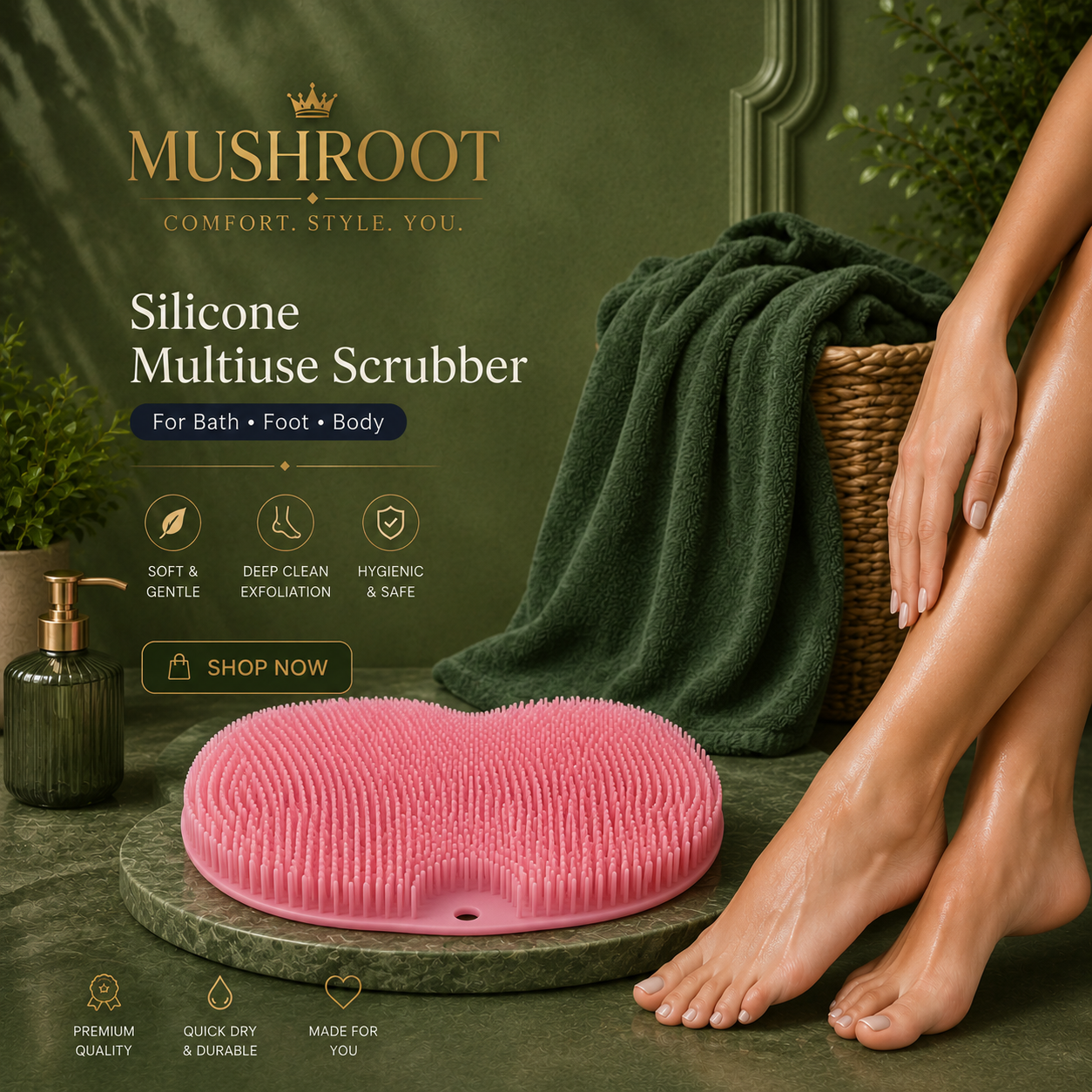 Silicone Multiuse Scrubber For Bath, Foot