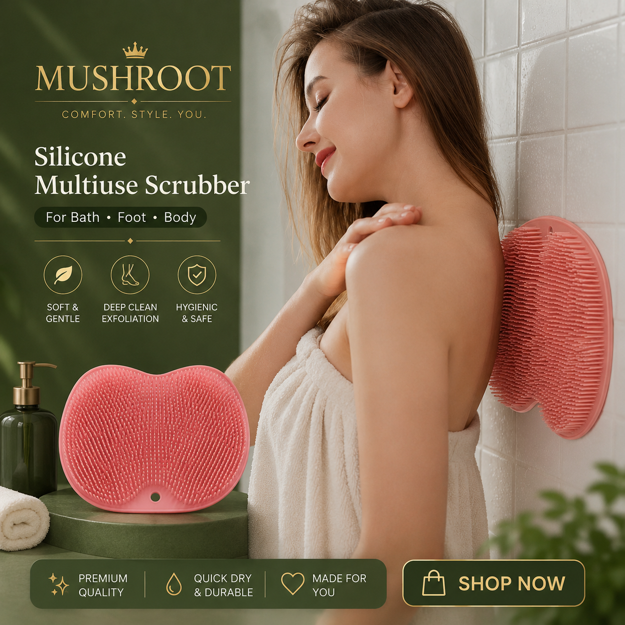 Silicone Multiuse Scrubber For Bath, Foot