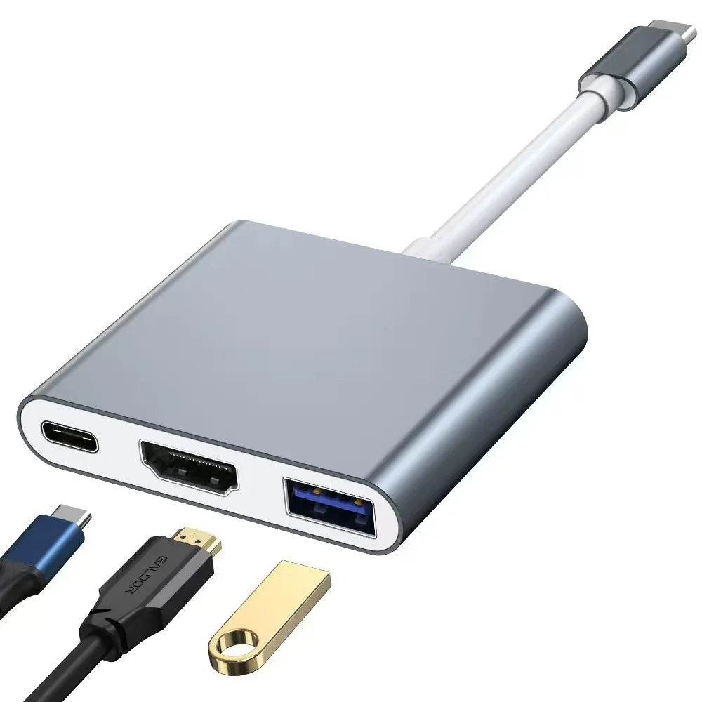 Premium 3-in-1 USB-C Hub | 4K HDMI, USB 3.0 & 100W Power Delivery