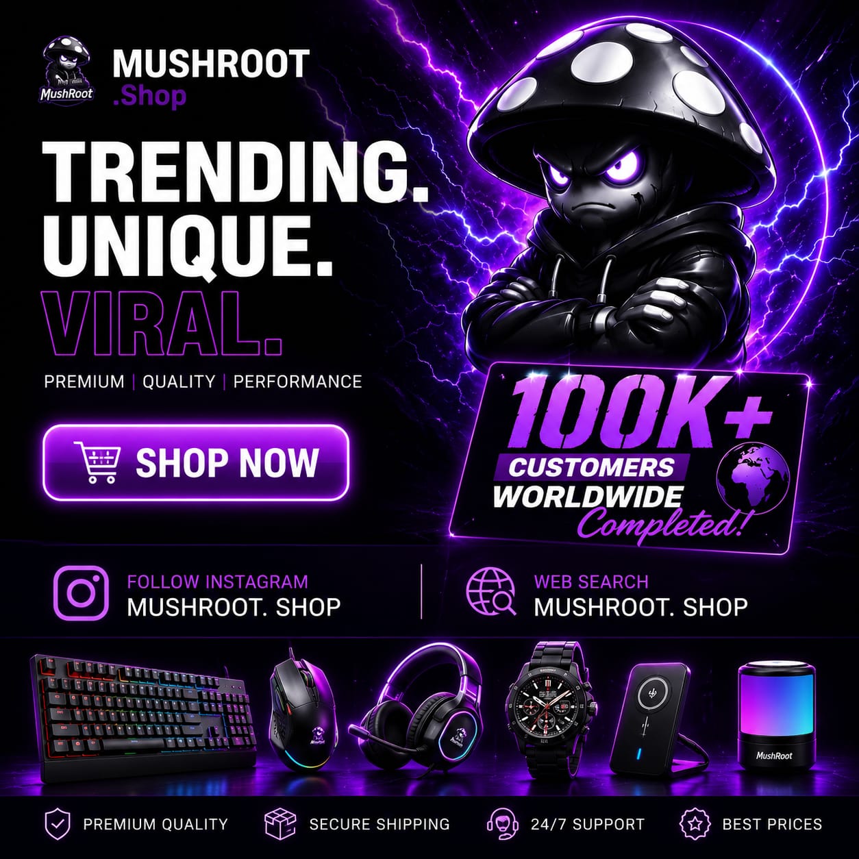 Mushroot Wired RGB Gaming Keyboard