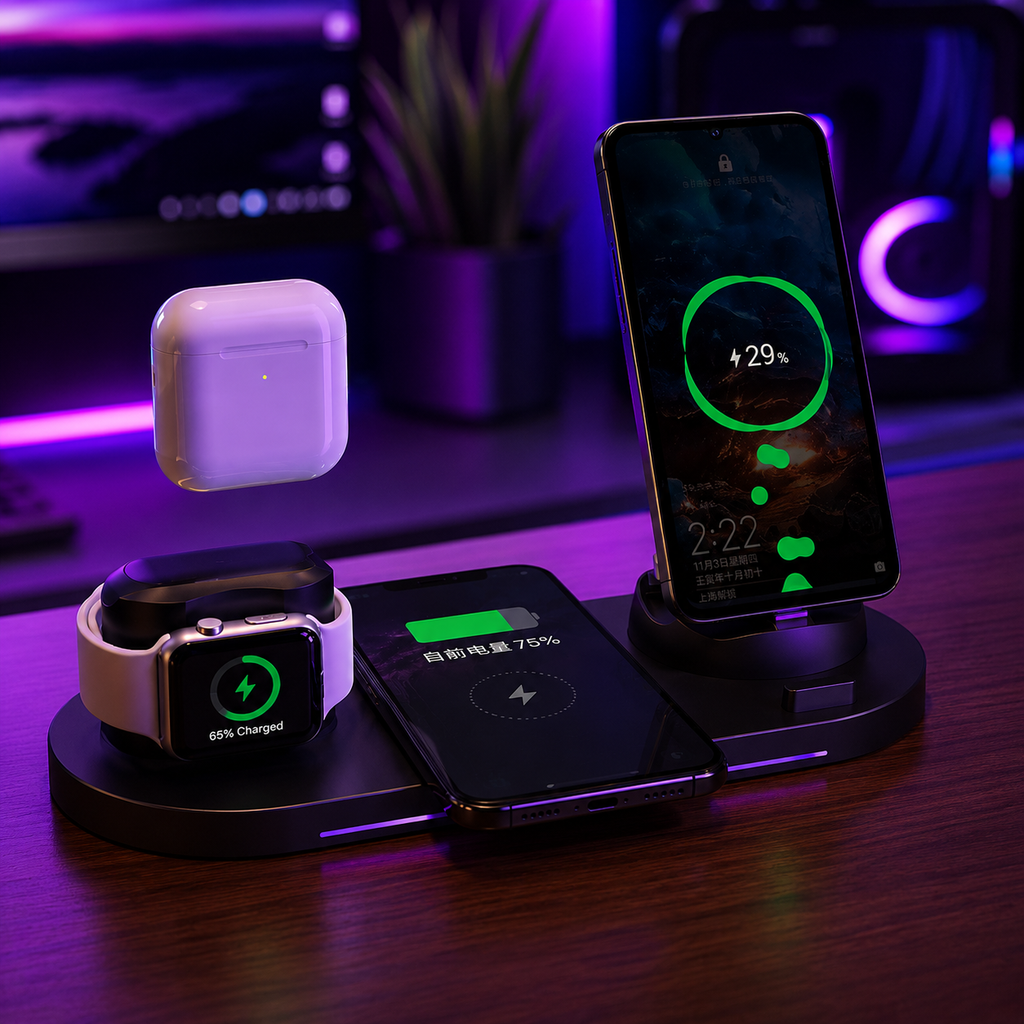 Mushroot 5-in-1 Wireless Fast Charging Dock