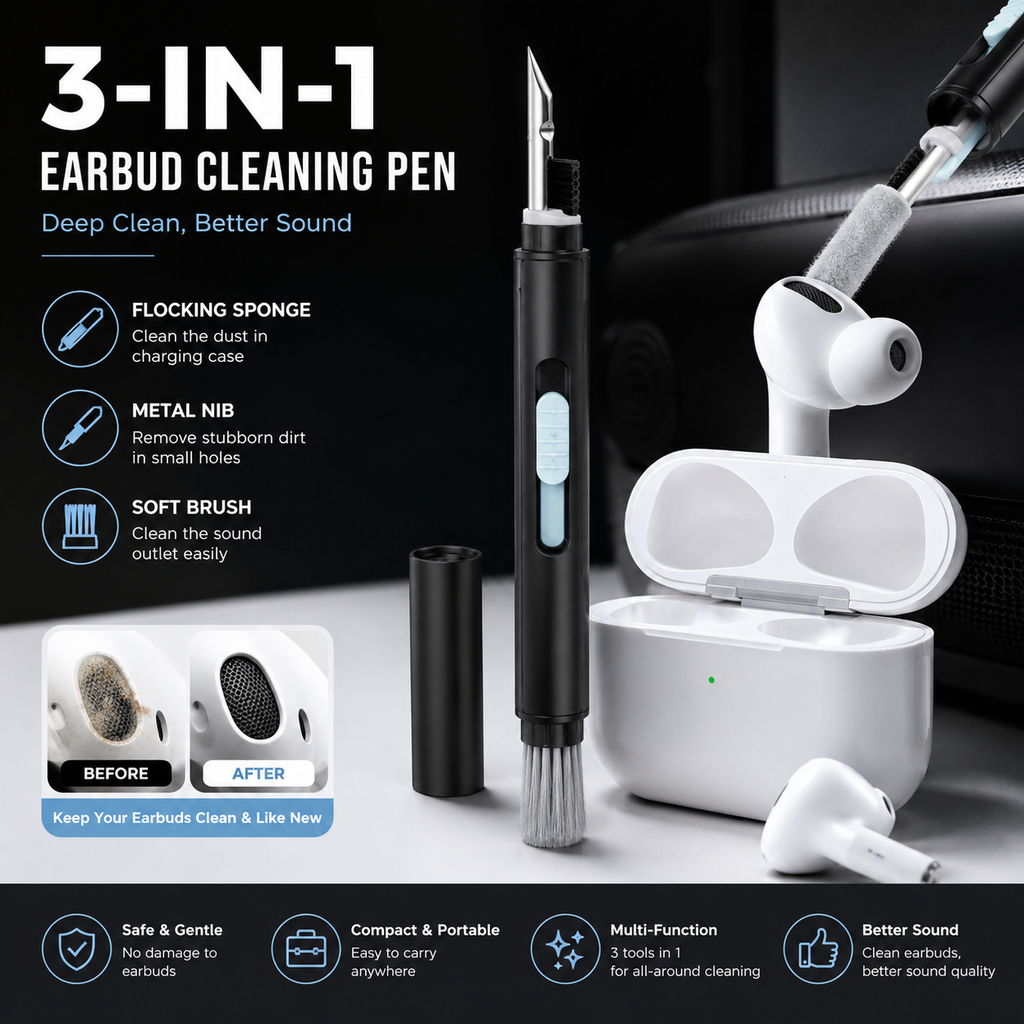 Mushroot Earbuds & Headphone Cleaning Brush Pen