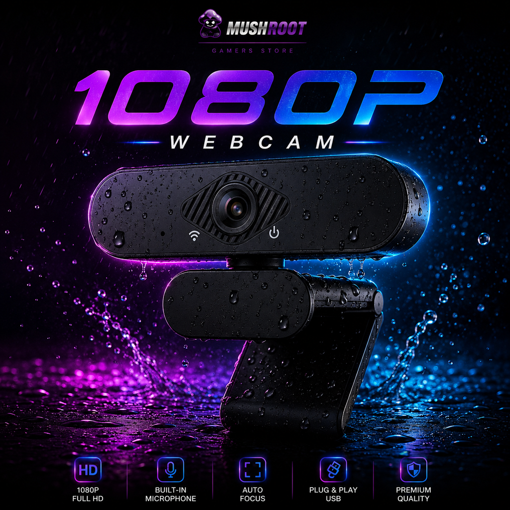 Mushroot 1080P HD Gaming Webcam with Microphone